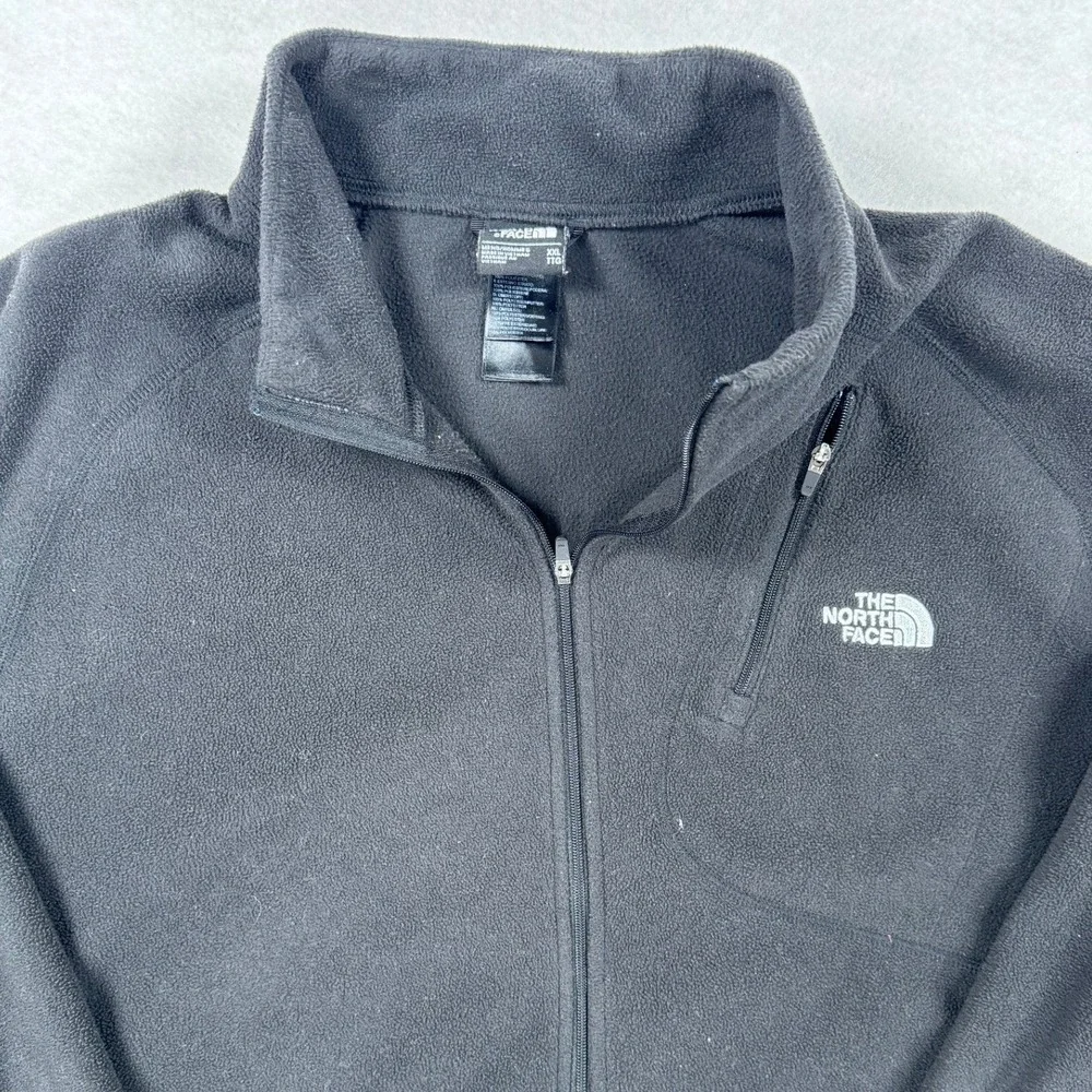 The North Face‎ Mens XXL Black Full Zip Fleece Jacket Thumbholes CF2P F15